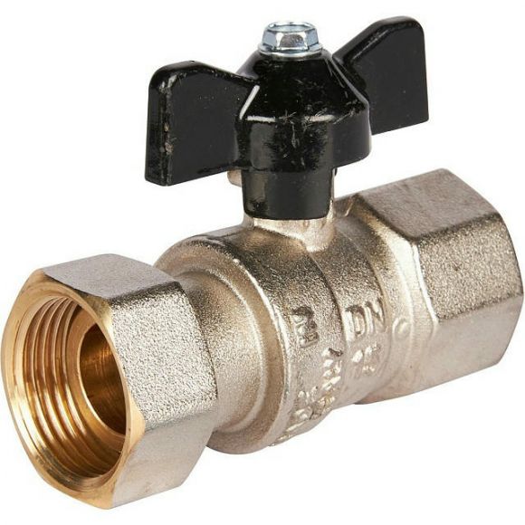 Кран шаровой с накидной гайкой ВР 3/4х3/4, ручка бабочка STOUT