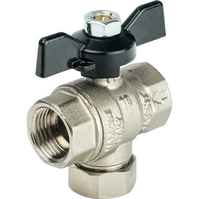 Кран шаровой с фильтром 1/2, ручка бабочка STOUT