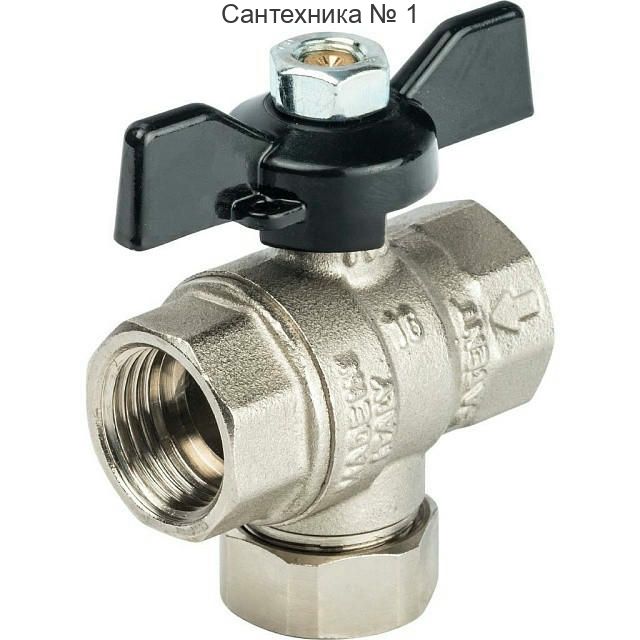 Кран шаровой с фильтром 1/2, ручка бабочка STOUT