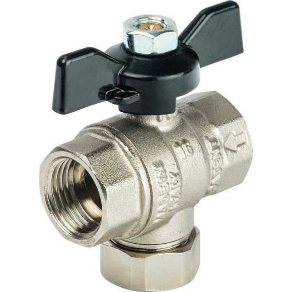 Кран шаровой с фильтром 1/2, ручка бабочка STOUT