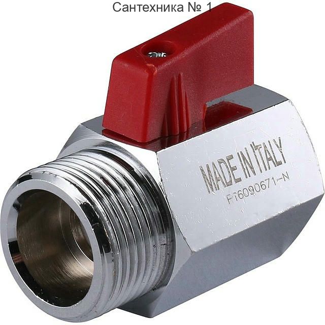 Кран шаровой мини ВР/НР 3/4 STOUT