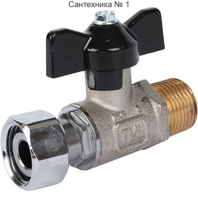 Кран шаровой с накидной гайкой НР 1/2х1/2, ручка бабочка STOUT