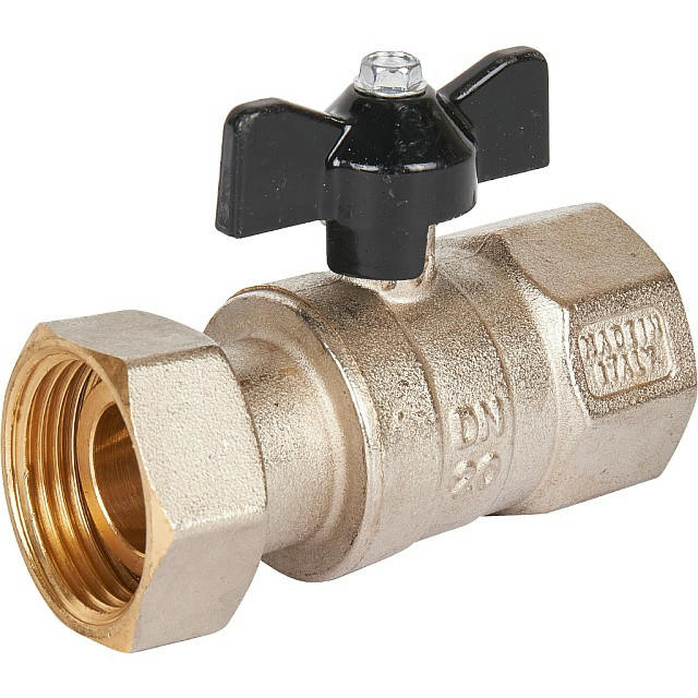 Кран шаровой с накидной гайкой ВР 1х1, ручка бабочка STOUT