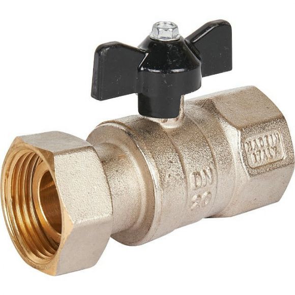 Кран шаровой с накидной гайкой ВР 1х1, ручка бабочка STOUT