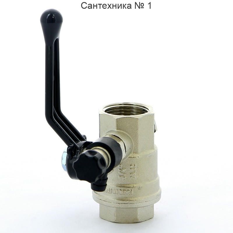 Кран шаровой ВВ 3/4 с заглушкой 1/4" и дренажным вентилем, ручка OREGON серия 330 полный проход Bugatti