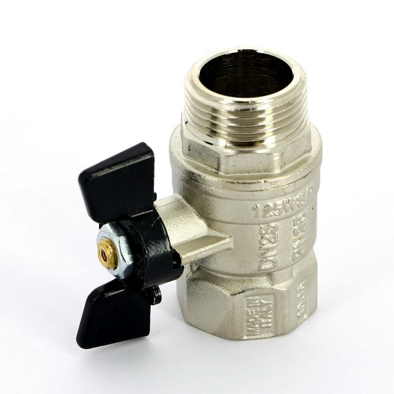 Кран шаровой НВ 1" бабочка ARIZONA серия 607 стандартный проход Bugatti