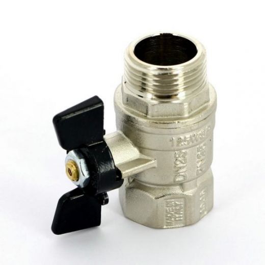 Кран шаровой НВ 1" бабочка ARIZONA серия 607 стандартный проход Bugatti