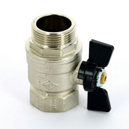 Кран шаровой НВ 1 1/4" бабочка ARIZONA серия 607 стандартный проход Bugatti