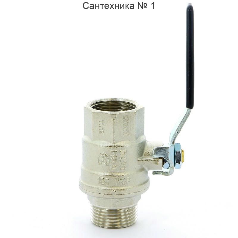 Кран шаровой НВ 3/4 плоская ручка OREGON серия 306 полный проход Bugatti