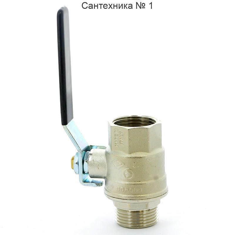 Кран шаровой НВ 1" плоская ручка OREGON серия 306 полный проход Bugatti