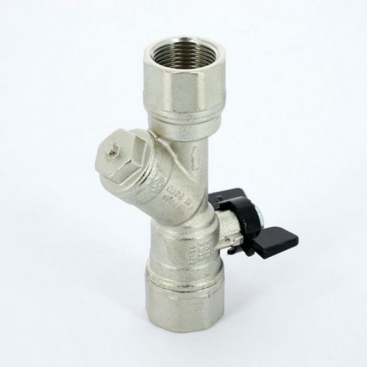 Кран шаровой ВВ 3/4 бабочка с фильтром INDIANA, серия 741, стандартный проход Bugatti