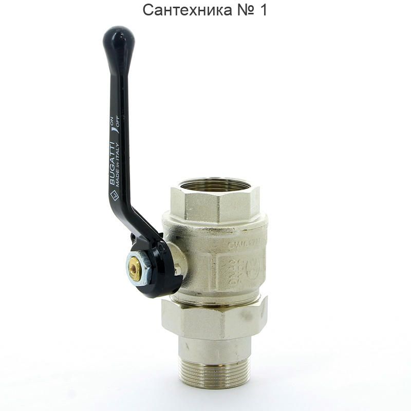Кран шаровой с разъемным соединением НВ 1 1/2" ручка NEW JERSEY серия 920 полный проход Bugatti