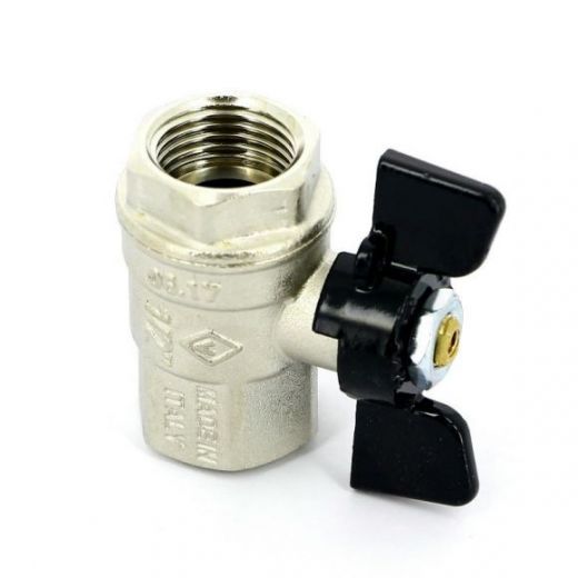 Кран шаровой ВВ 1/2 бабочка NEW JERSEY серия 912 полный проход Bugatti