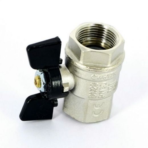 Кран шаровой ВВ 3/4 бабочка NEW JERSEY серия 912 полный проход Bugatti