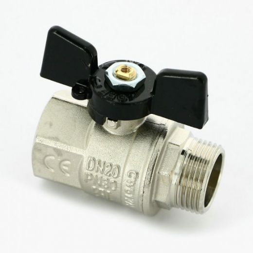 Кран шаровой НВ 3/4 бабочка NEW JERSEY серия 917 полный проход Bugatti