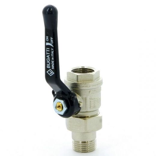 Кран шаровой с разъемным соединением НВ 1/2 ручка NEW JERSEY серия 920 полный проход Bugatti