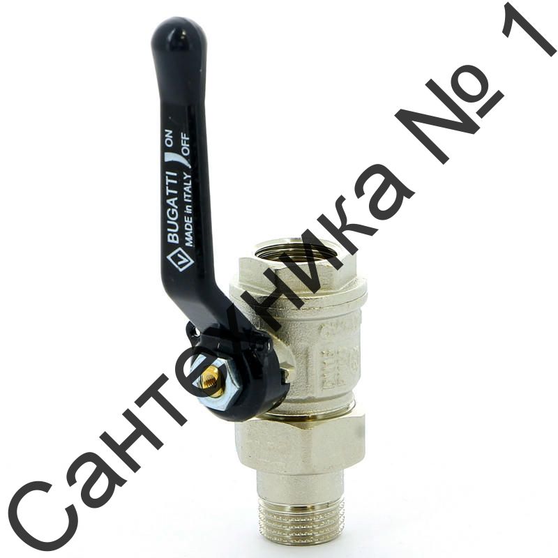 Кран шаровой с разъемным соединением НВ 1/2 ручка NEW JERSEY серия 920 полный проход Bugatti