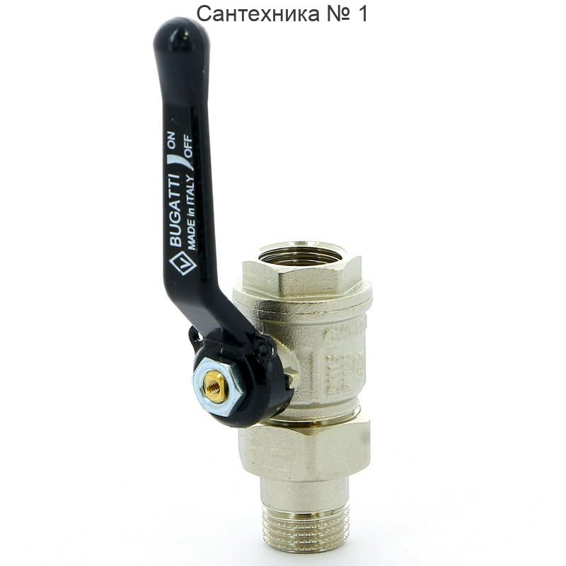 Кран шаровой с разъемным соединением НВ 1/2 ручка NEW JERSEY серия 920 полный проход Bugatti
