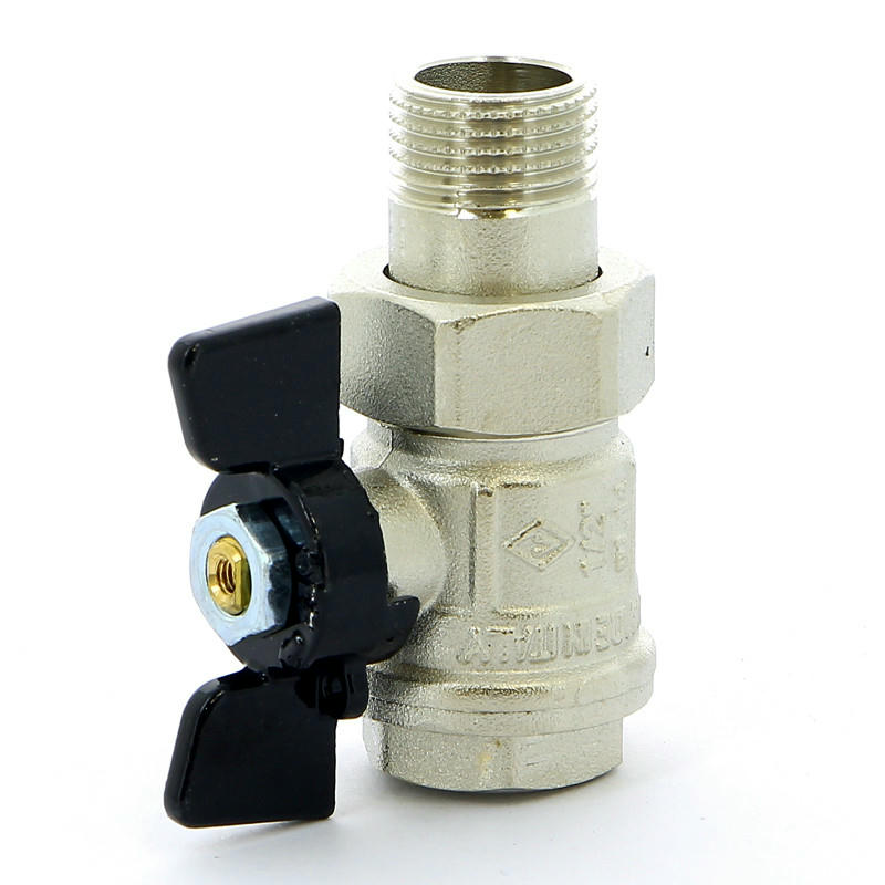 Кран шаровой с разъемным соединением НВ 1/2 бабочка NEW JERSEY серия 922 полный проход Bugatti