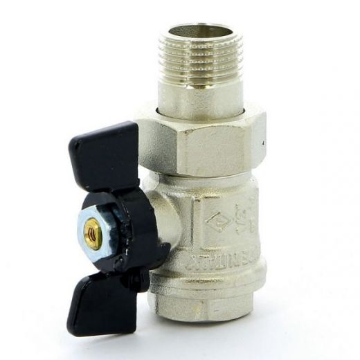 Кран шаровой с разъемным соединением НВ 1/2 бабочка NEW JERSEY серия 922 полный проход Bugatti