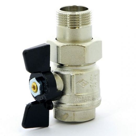 Кран шаровой с разъемным соединением НВ 3/4 бабочка NEW JERSEY серия 922 полный проход Bugatti