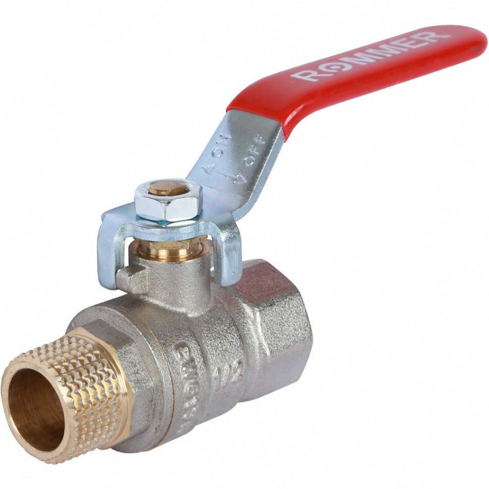 Кран шаровой ВН/НР 1/2", ручка рычаг ROMMER