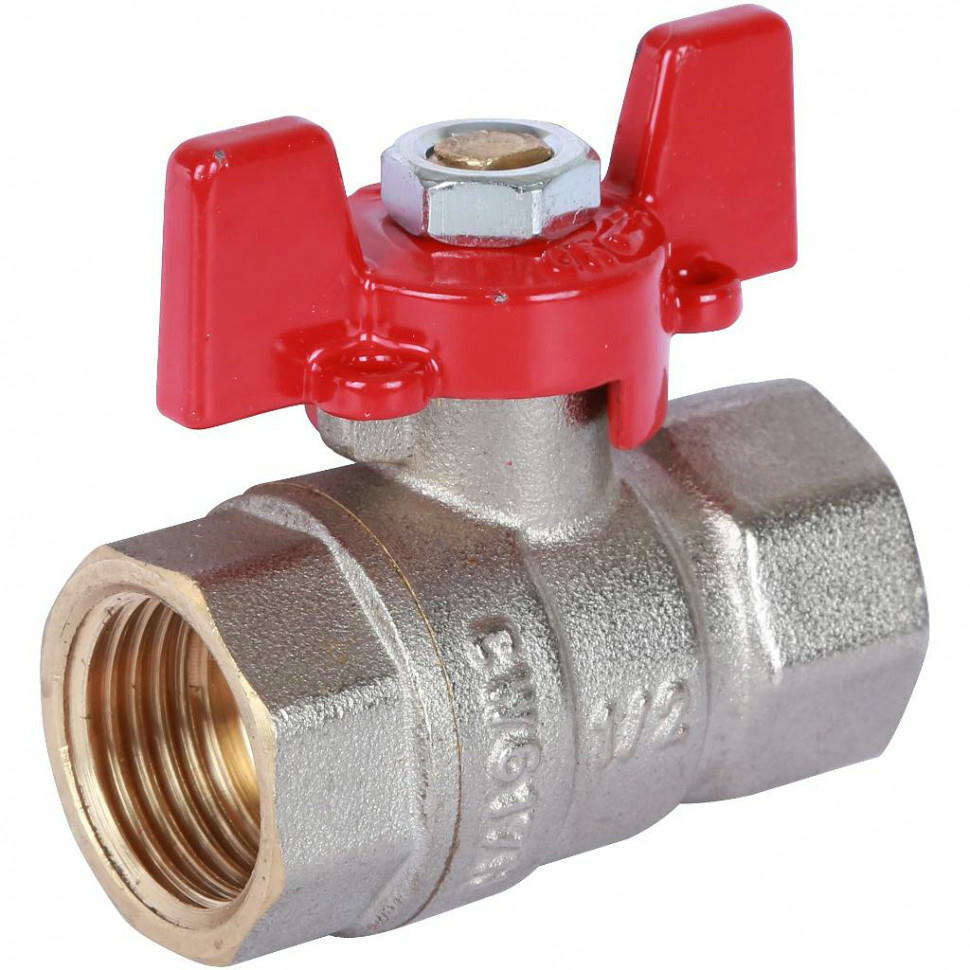 Кран шаровой ВР/ВР 1/2", ручка бабочка ROMMER