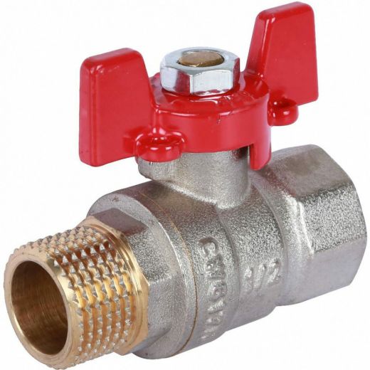 Кран шаровой ВН/НР 1/2", ручка бабочка ROMMER