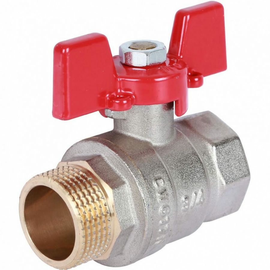 Кран шаровой ВН/НР 3/4", ручка бабочка ROMMER