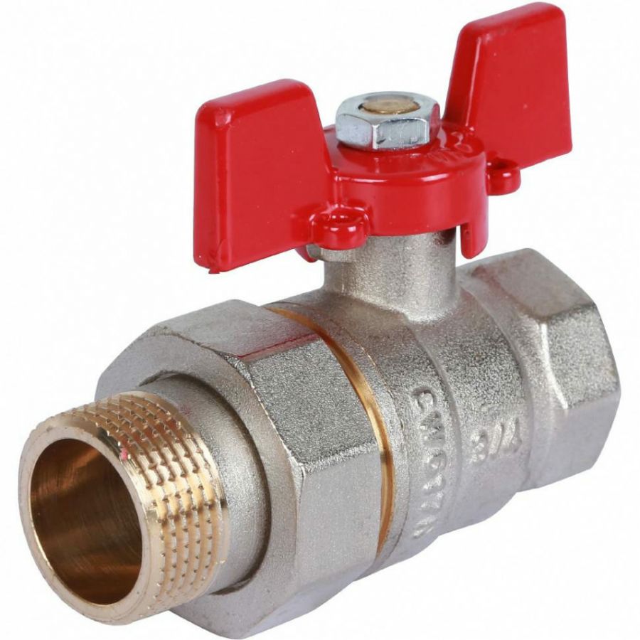 Кран шаровой с американкой ВР/НР 3/4", ручка бабочка ROMMER