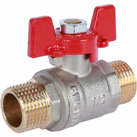 Кран шаровой НР/НР 1/2", ручка бабочка ROMMER