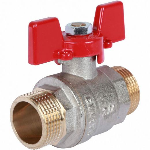 Кран шаровой НР/НР 3/4", ручка бабочка ROMMER