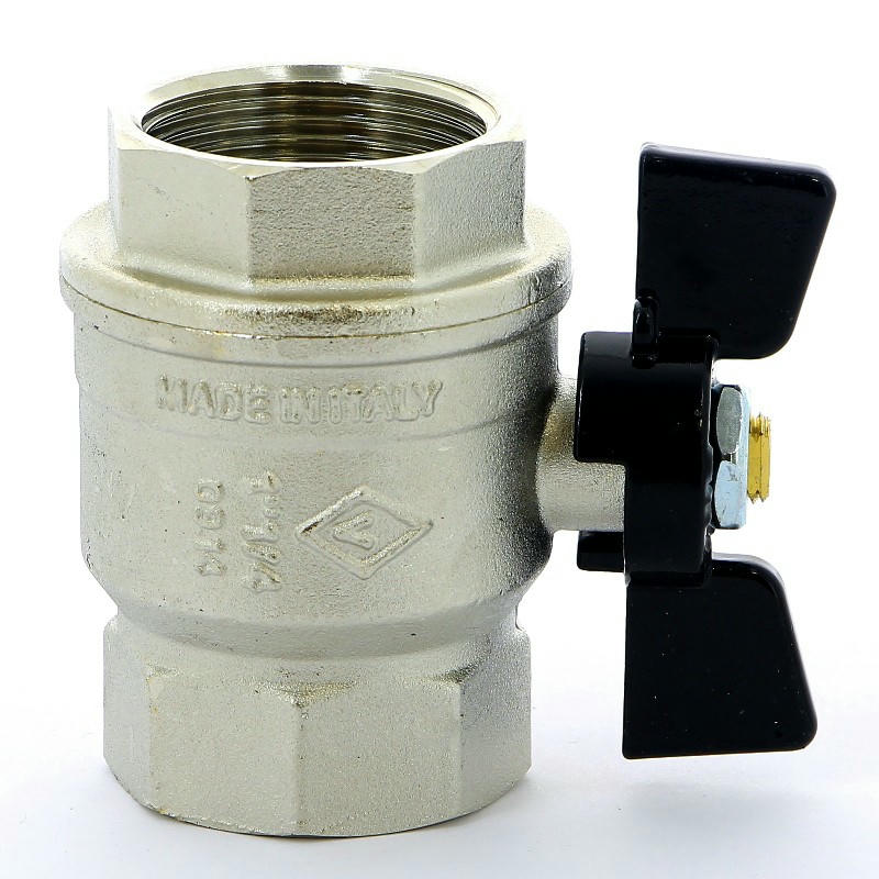 Кран шаровой ВВ 1 1/4" бабочка NEW JERSEY серия 912 полный проход Bugatti