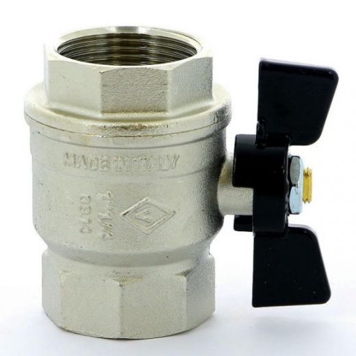 Кран шаровой ВВ 1 1/4" бабочка NEW JERSEY серия 912 полный проход Bugatti