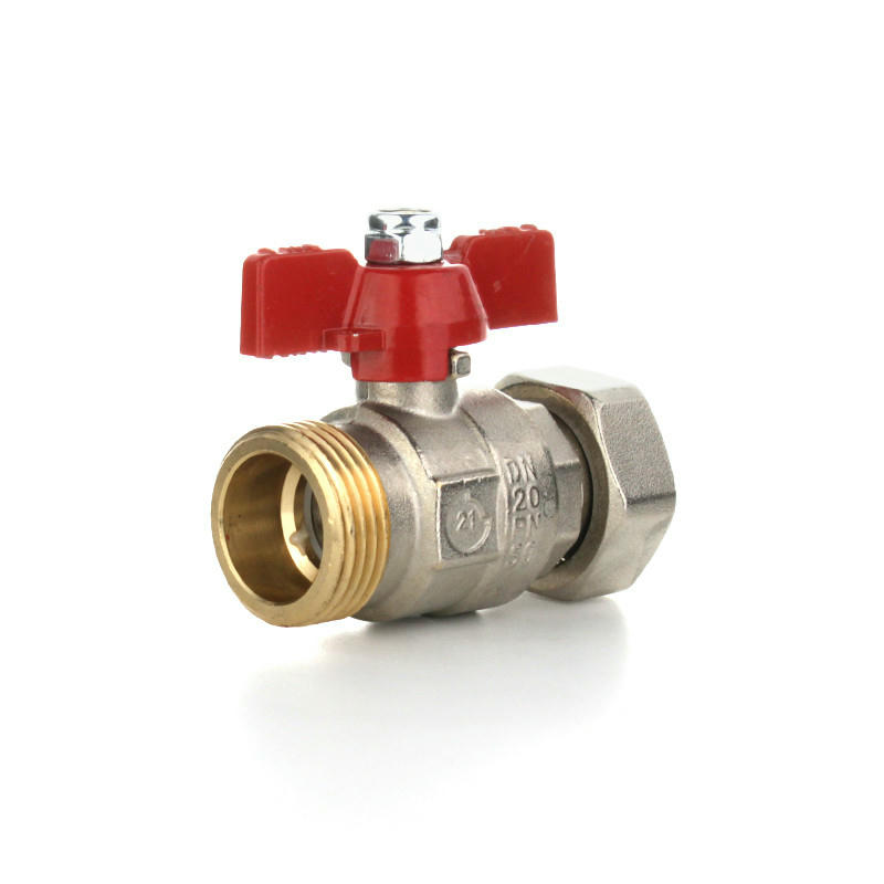 Кран шаровой НВ 3/4" с накидной гайкой и возможностью опломбировки, бабочка ELSEN