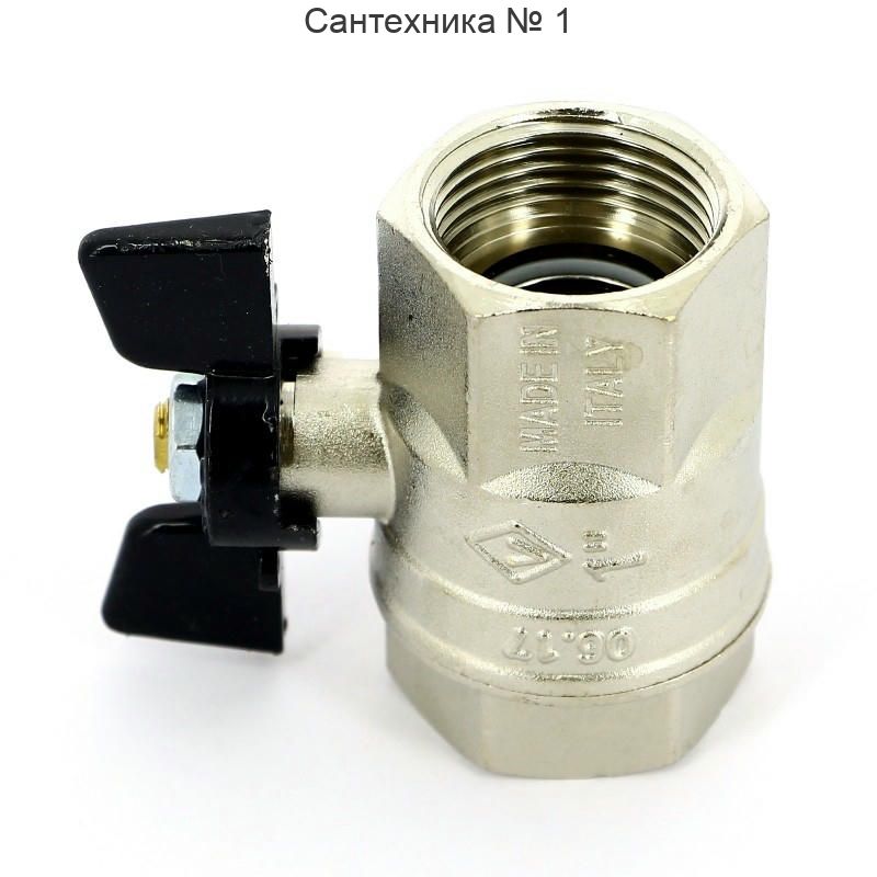 Кран шаровой ВВ 1" бабочка NEW JERSEY серия 912 полный проход Bugatti