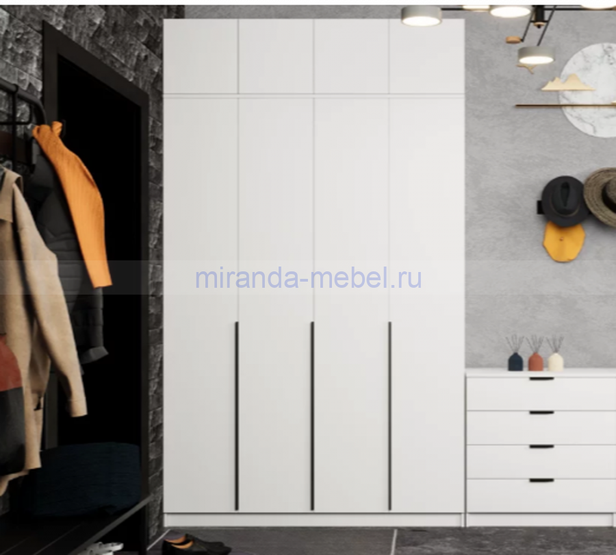 ​Шкаф Монблан New 1600 4-х дверный с антресолью