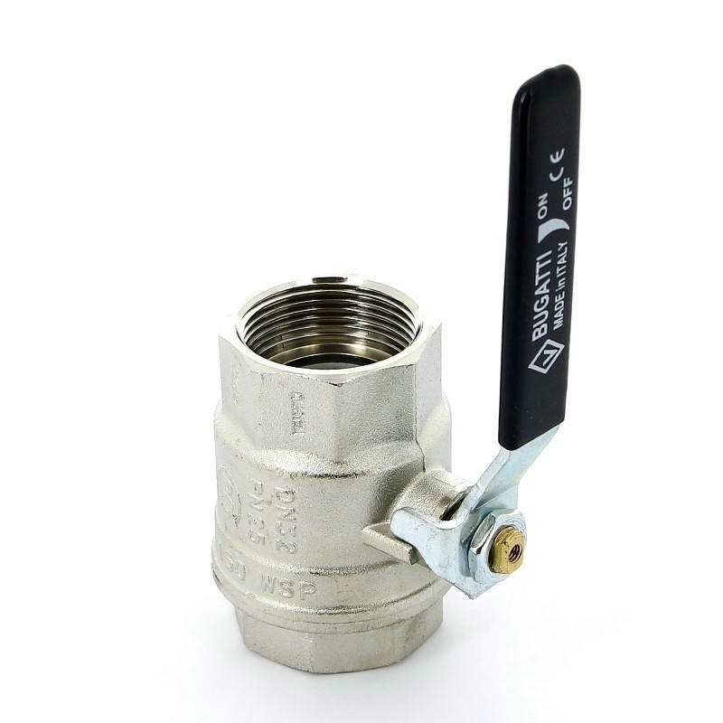 Кран шаровой ВВ 1 1/4" плоская ручка OREGON серия 301 полный проход Bugatti