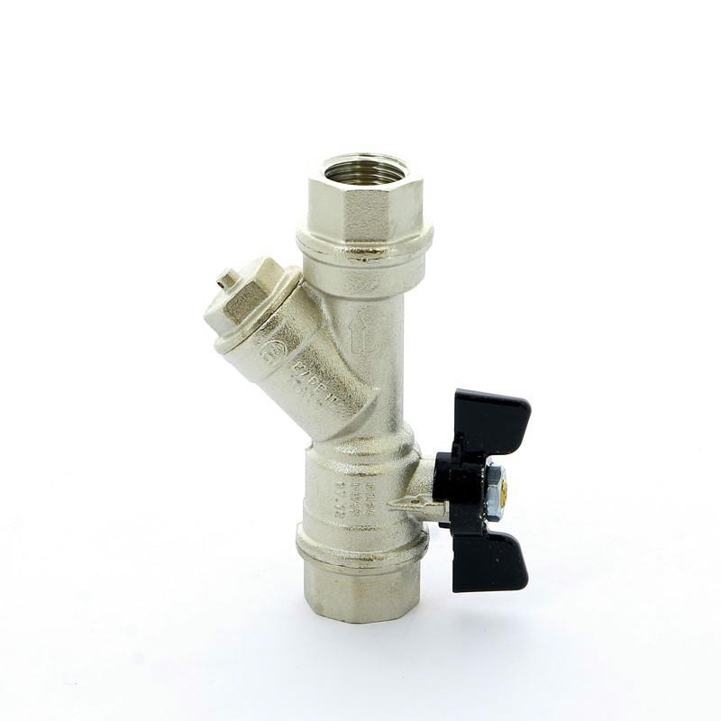 Кран шаровой ВВ 1/2 бабочка с фильтром INDIANA, серия 741, стандартный проход Bugatti