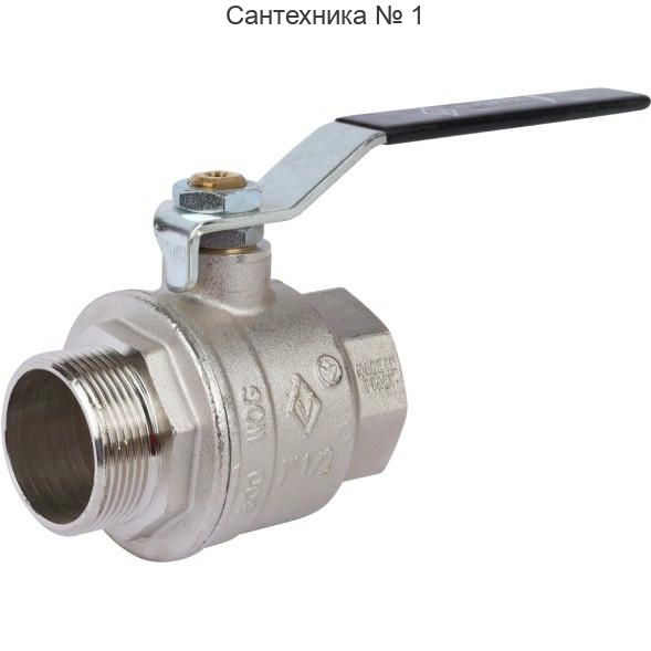 Кран шаровой НВ 1 1/2" плоская ручка OREGON серия 306 полный проход Bugatti