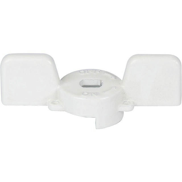 Ручка-бабочка для шарового крана 1, 1 1/4, белая STOUT