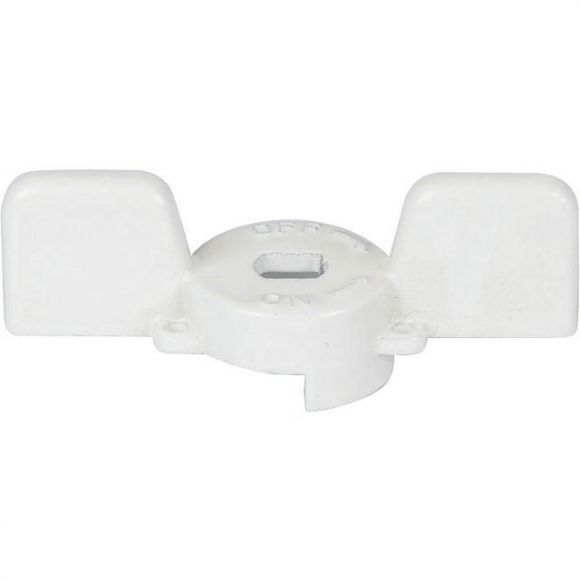 Ручка-бабочка для шарового крана 1, 1 1/4, белая STOUT