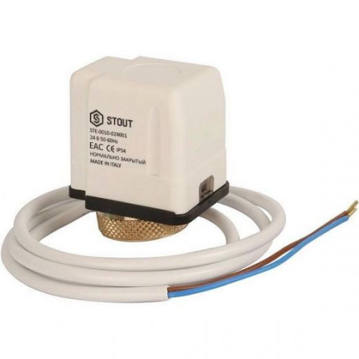 Электротермический компактный сервопривод, нормально закрытый, 24 В STOUT