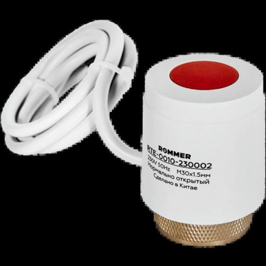 Сервопривод электротермический компактный, нормально открытый, 230 В ROMMER