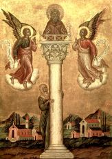 Икона Симеона Столпника: Символ Непоколебимой Веры (рукописная)