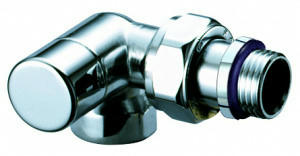 Вентиль запорный трехосевой левосторонний 1/2" ВР, серебро FAR