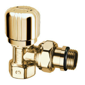 Вентиль терморегулирующий угловой 1/2" ВР, золото FAR