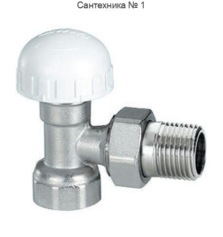 Вентиль для радиатора под термоголовку 1/2, угловой FIV