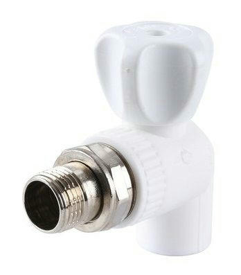 Кран шаровый для радиатора 25х1/2, угловой, белый Imperial