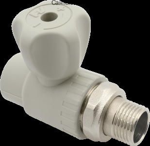 Кран шаровой радиаторный PP-R 20х1/2" НР, прямой PPR FV-Plast